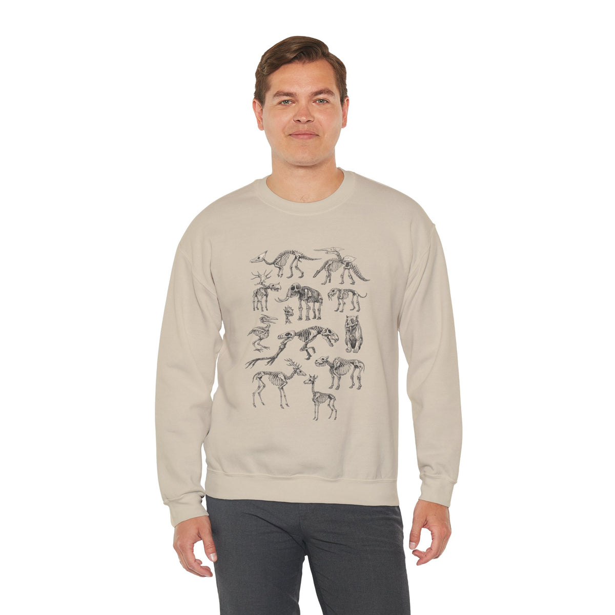Dinosaur Skeleton Sweatshirt, Dinosaur Gift, Dinosaur Sweatshirt, Gift For Him, Gift For Her, Dinosaur Fossils Sweatshirt, Dinosaur Lover