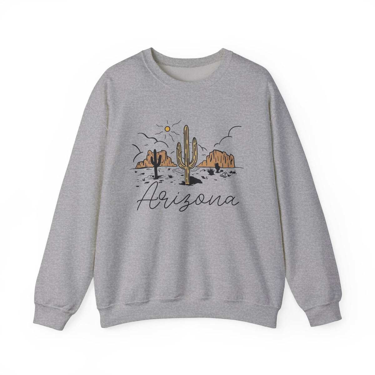 Arizona Desert Graphic Sweatshirt: Retro Cactus Hoodie