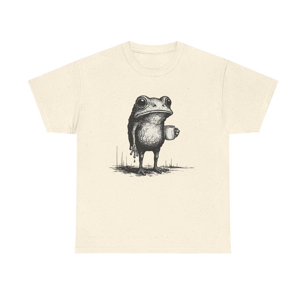 Frog Drinking Coffee Tshirt, Comfort Colors Unique Frog Coffee Tshirt, Frog Meme Graphic Tee, Mystical Toad Shirts, Frog Lovers Gag Gift Top