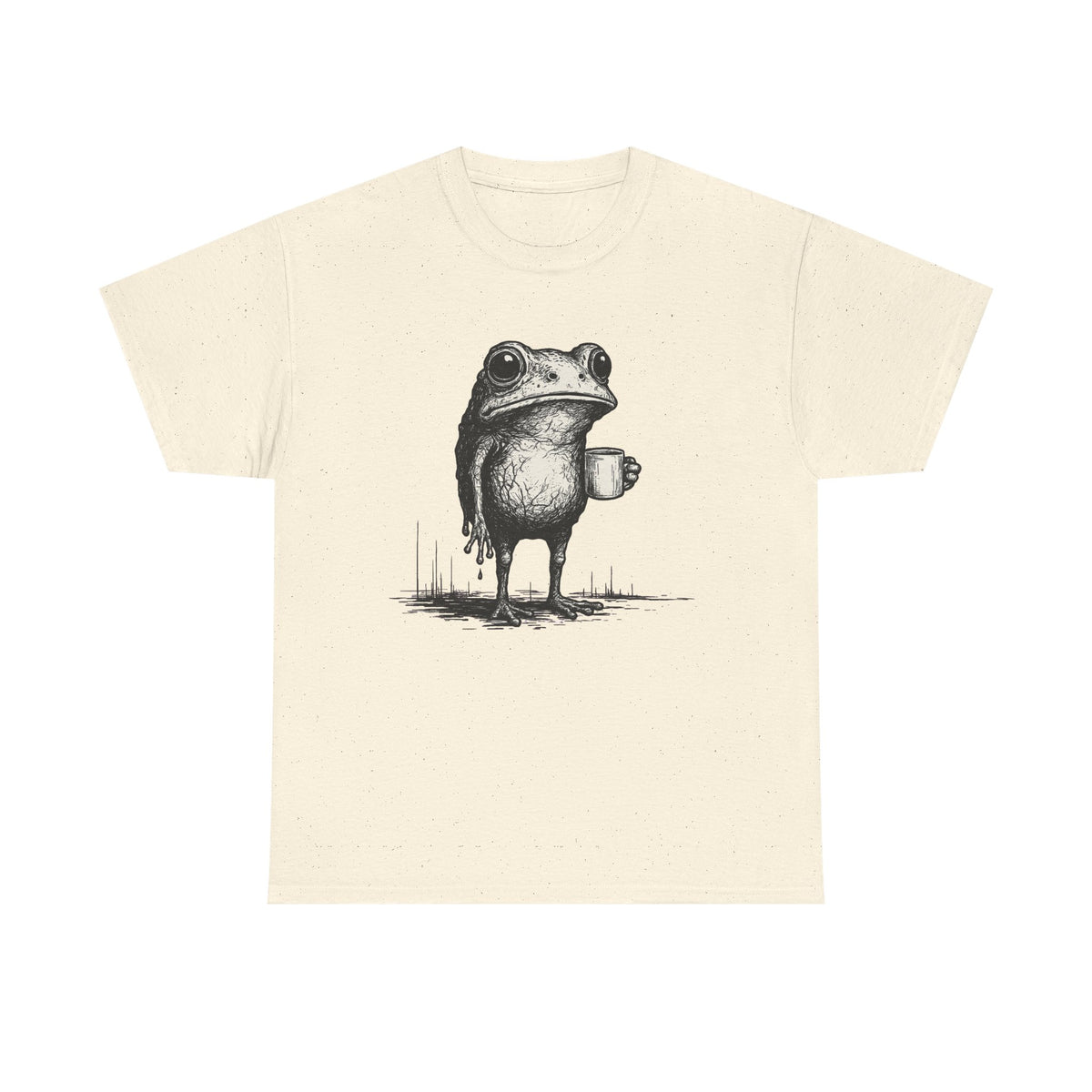 Frog Drinking Coffee Tshirt, Comfort Colors Unique Frog Coffee Tshirt, Frog Meme Graphic Tee, Mystical Toad Shirts, Frog Lovers Gag Gift Top