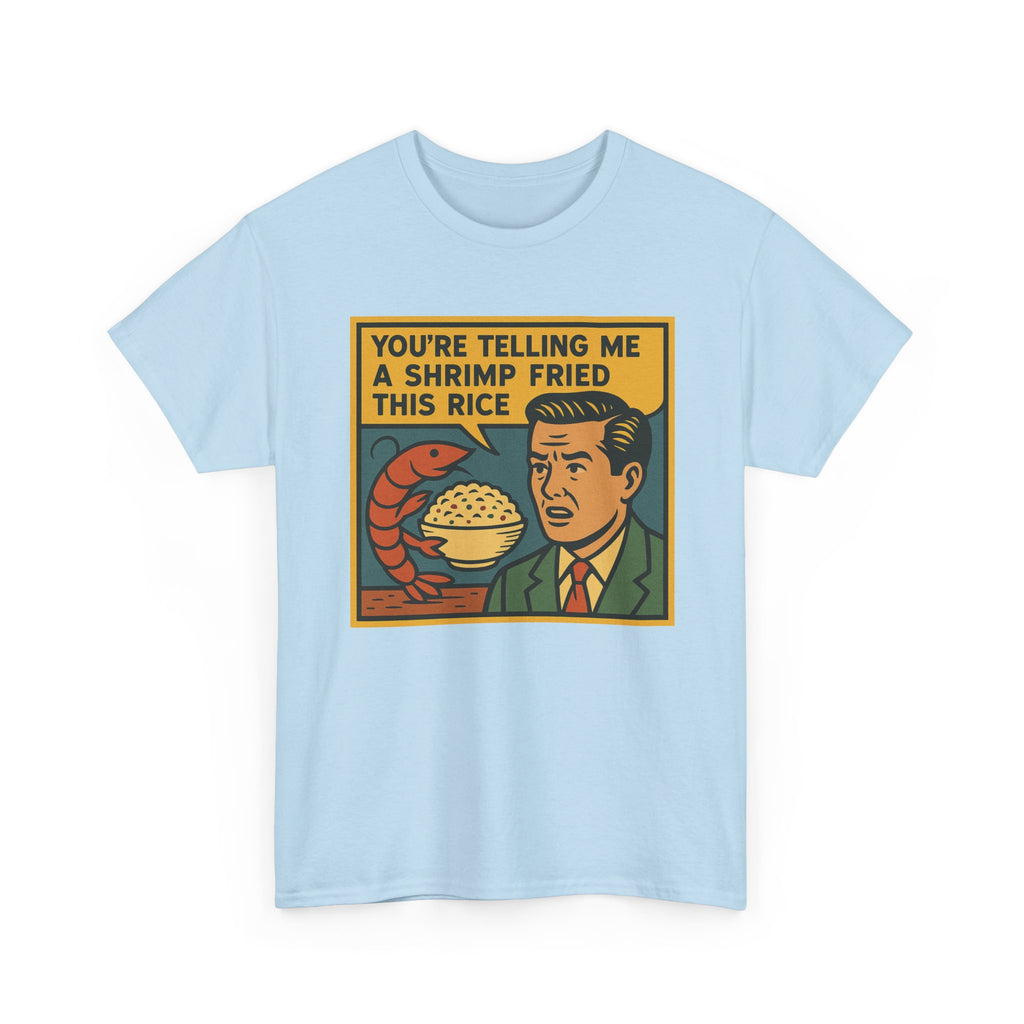 Shrimp Fried Rice Meme T-Shirt: Funny Retro Comic Tee, Soft Cotton