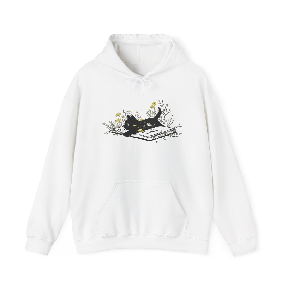Cat Book Hoodie: Wildflower Book Lover Gift
