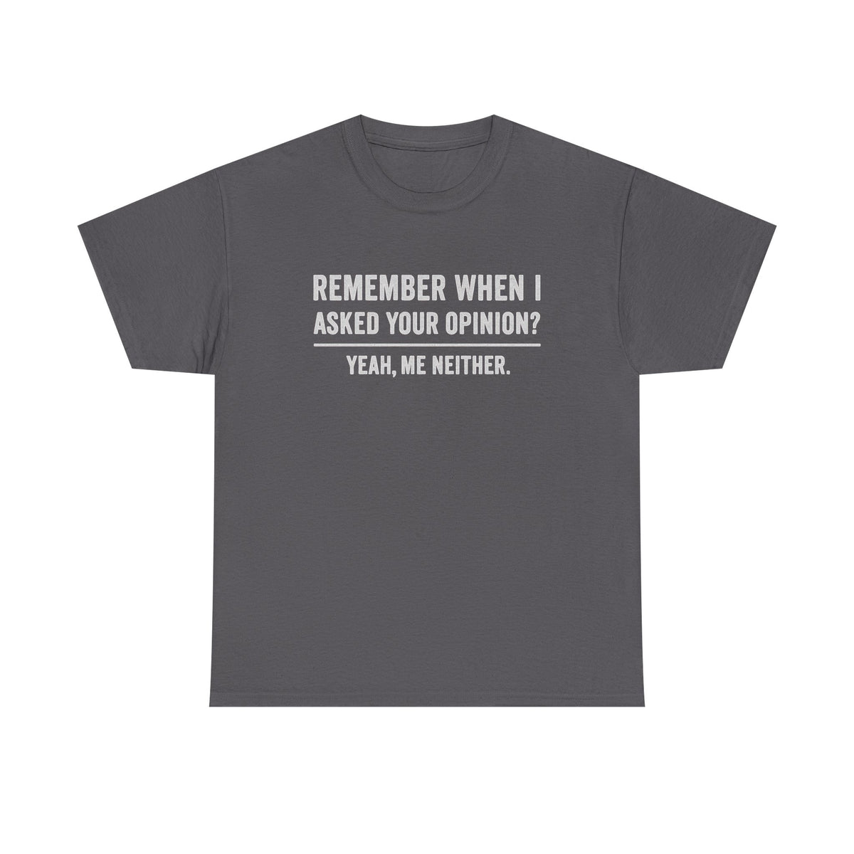 Funny Humor T-Shirt: Your Opinion, Mens Birthday Gift