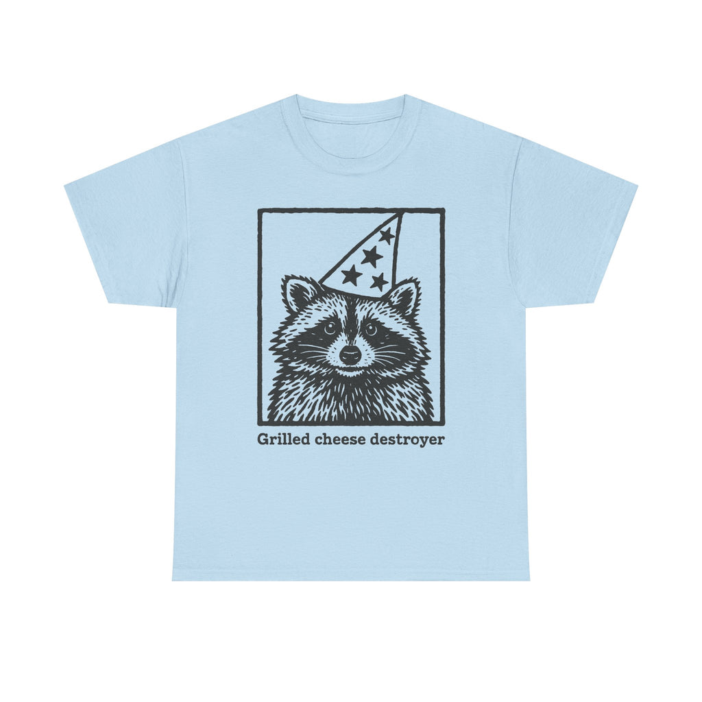 Vintage Raccoon Shirt, Funny Grilled Cheese Destroyer Tee for Men Women, Party Animal T-shirt, Silly Graphic T-shirt, Gift for Her Him