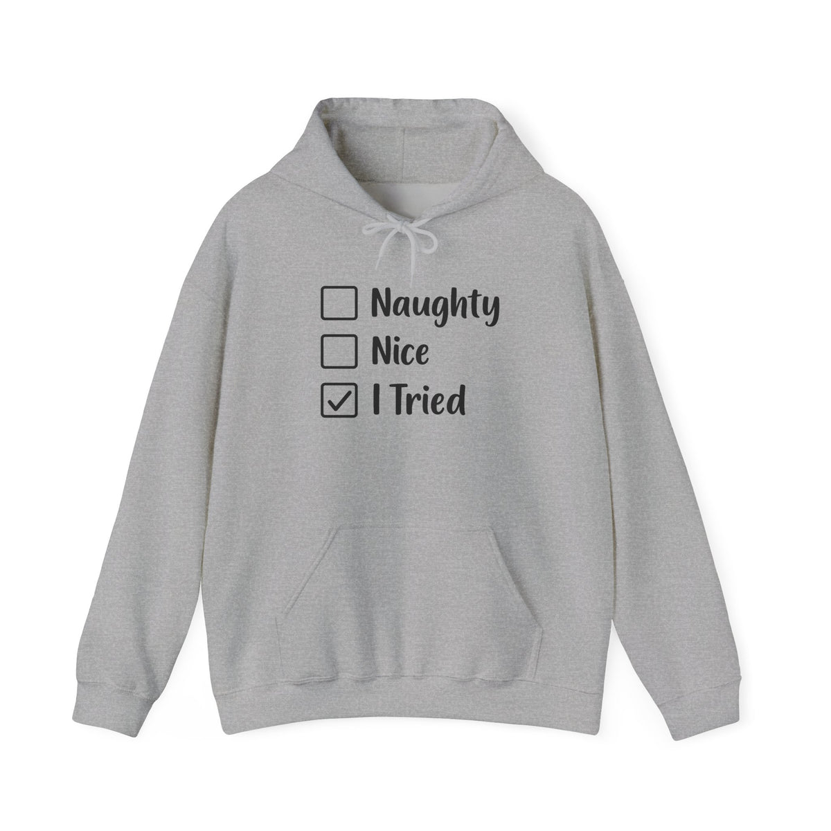 Naughty Nice I Tried Sweatshirt, Naughty Sweater, Naughty Christmas, Naughty Or Nice Hoodie, Naughty List Shirt, Funny Christmas Sweatshirts
