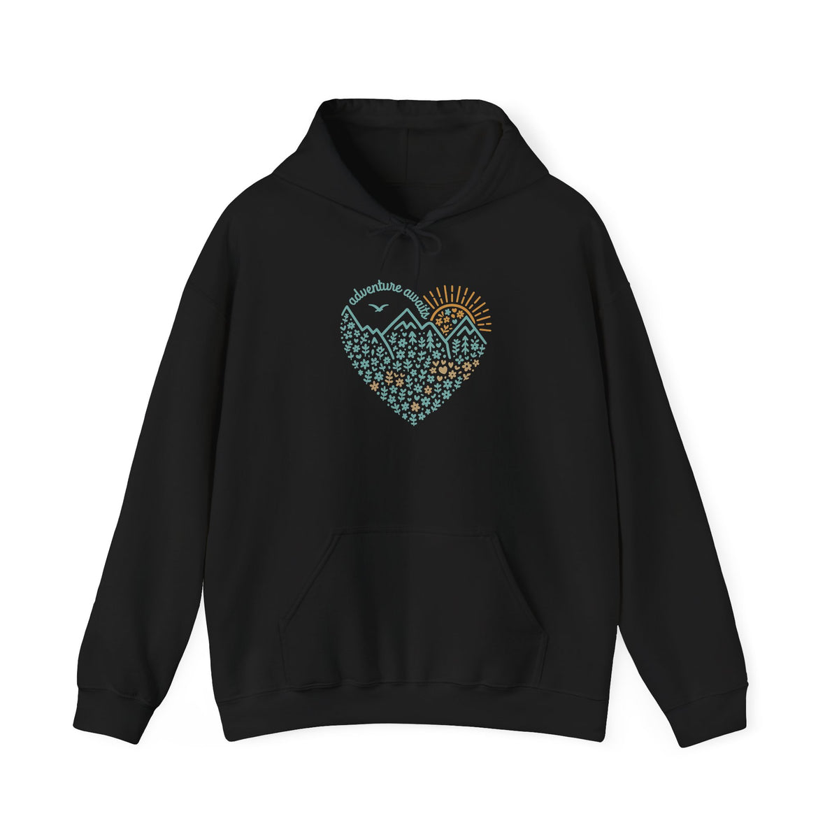 Adventure Awaits Hoodie, Mountains Heart Hoodie, Adventure Hoodie, Camping Hoodie, Nature Lover Hoodie, Mountain Hoodie, Hiker  Camping Gift