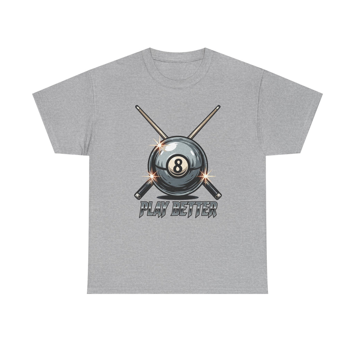 Billiards 8 Ball T-Shirt: Fun Pool League Player Tee, Back or Front Design