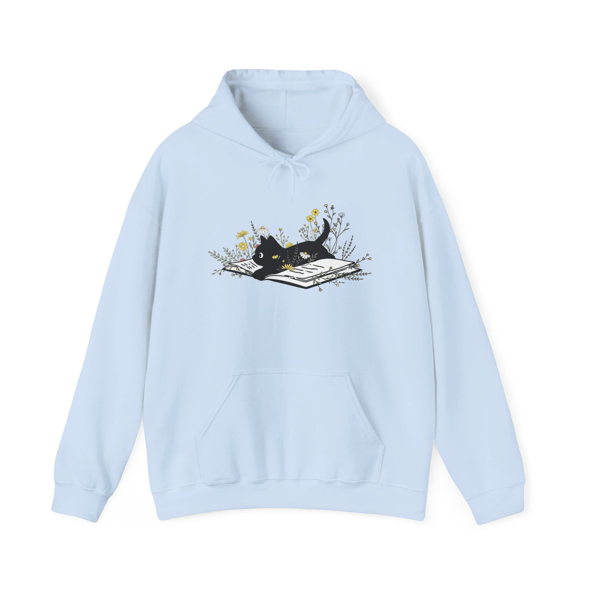 Cat Book Hoodie: Wildflower Book Lover Gift