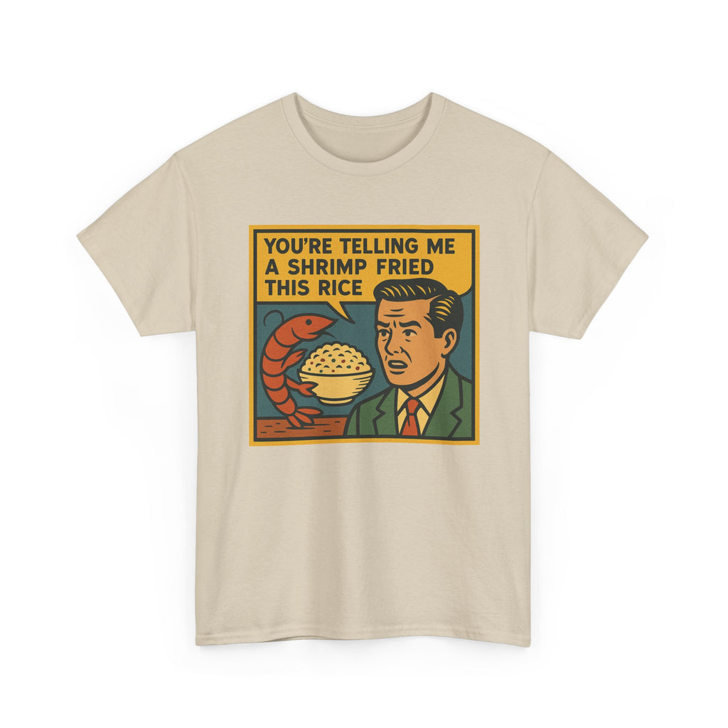 Shrimp Fried Rice Meme T-Shirt: Funny Retro Comic Tee, Soft Cotton