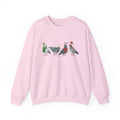 Santa Pigeons Sweatshirt Funny Christmas Sweatshirt Santa Animals Sweater Xmas Aesthetic Long Sleeve Shirt Pigeons and Candy Cane Cute Birds