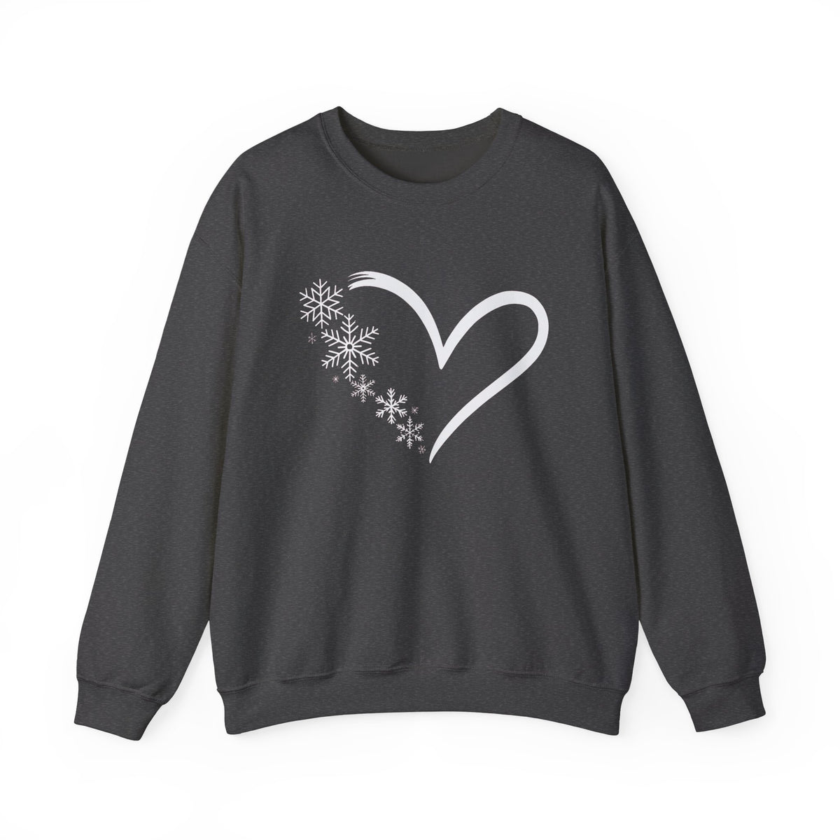 Snowflake Heart Shirt, Christmas Sweatshirt, Women Holiday Shirt, Winter Shirt, Merry Christmas Shirt, Christmas Gift, Christmas Party Shirt