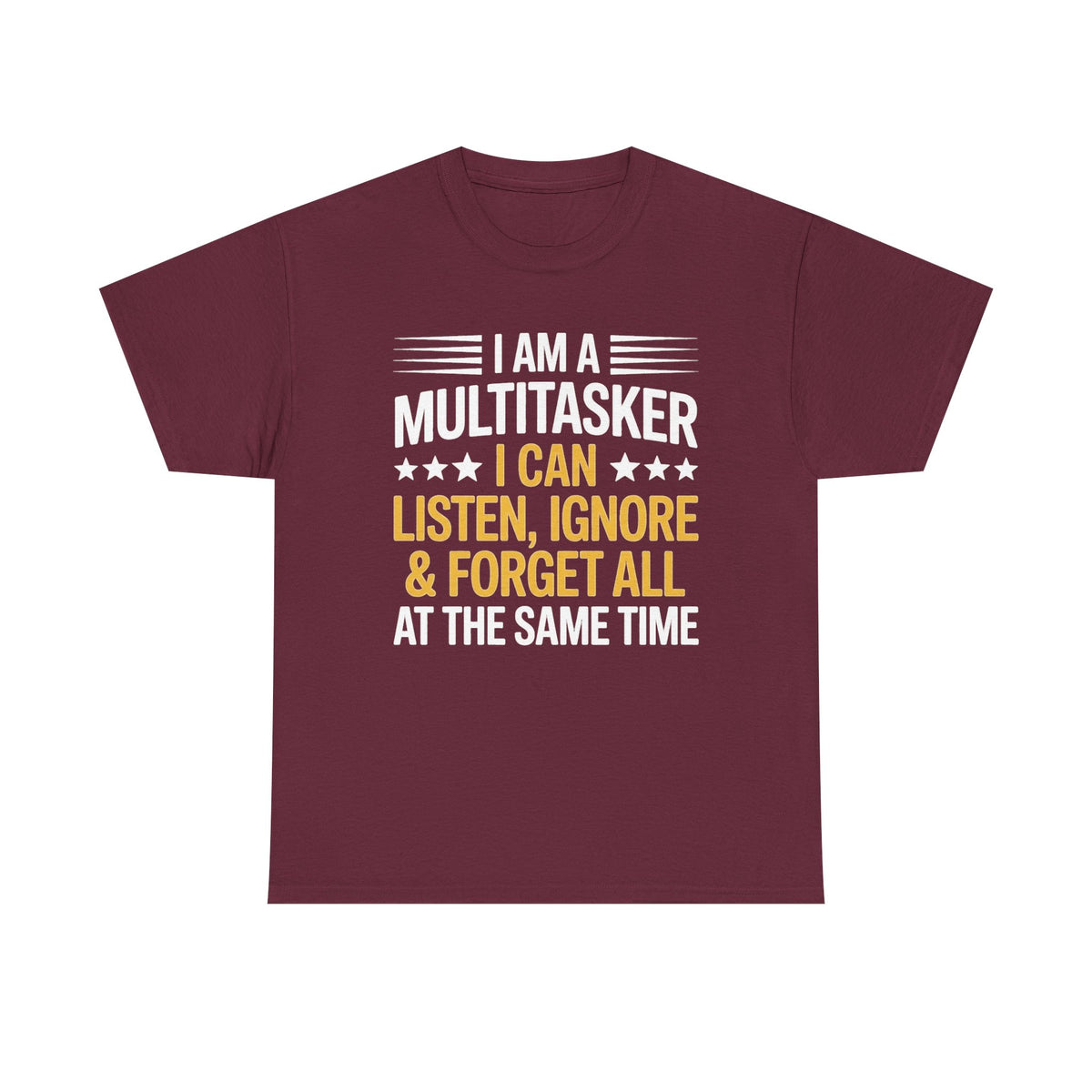 Funny Multitasker Shirt, Sarcastic Humor Tee, Ignore Forget Listen, Gift for Multitasker, Humorous Saying Work Shirt, Witty Office Gift