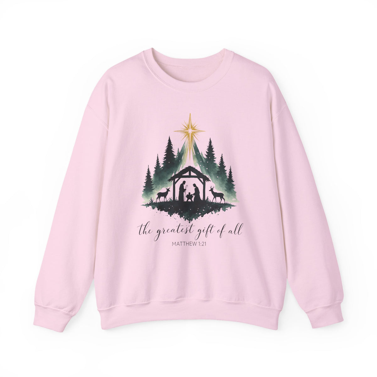 Nativity Sweatshirt: Christian Christmas Shirt, Bible Verse Tee