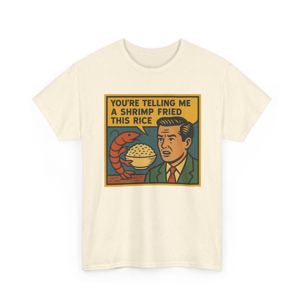 Shrimp Fried Rice Meme T-Shirt: Funny Retro Comic Tee, Soft Cotton