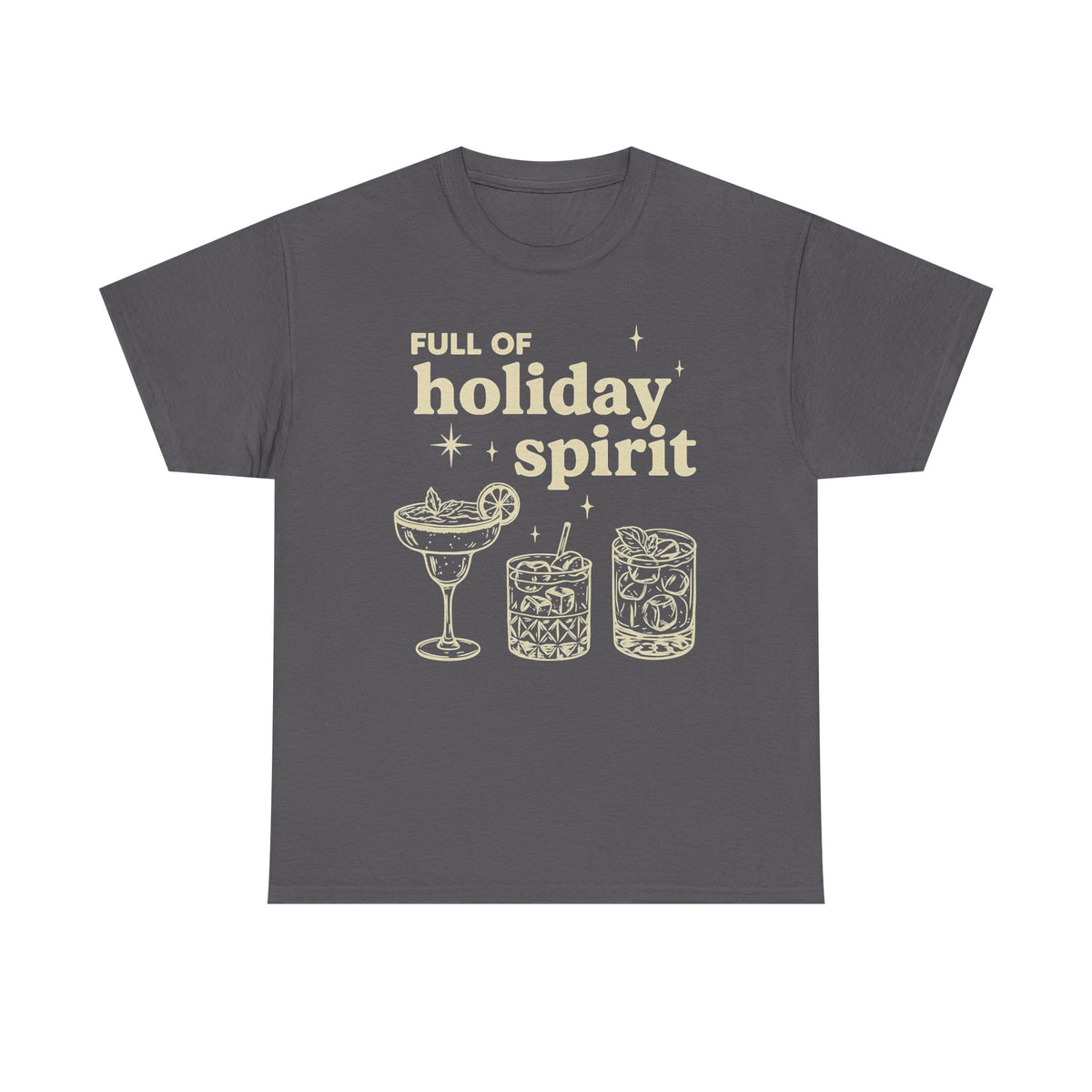Christmas Shirt Full Of Holiday Spirit Drink Tshirt Cute Margarita Xmas Merry Alcohol Drink Tee Christmas Wine T-shirt Gift