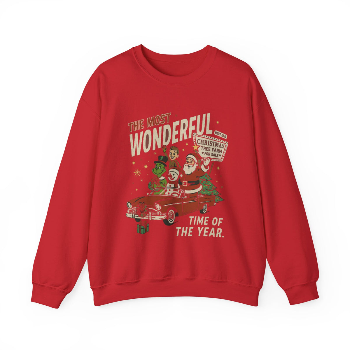 90s Vintage Christmas Sweatshirt ; Retro Santa Crewneck, Xmas Vacay shirt, 90s Christmas Movie Pullover - Grnch - Santa - Elf - The Snowman