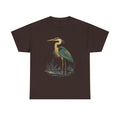 Great Blue Heron Shirt, Bird Lover Shirt, Hippy Clothes, Folk Art, Blue bird design, Vintage bird print, Bird watching, Birder shirt
