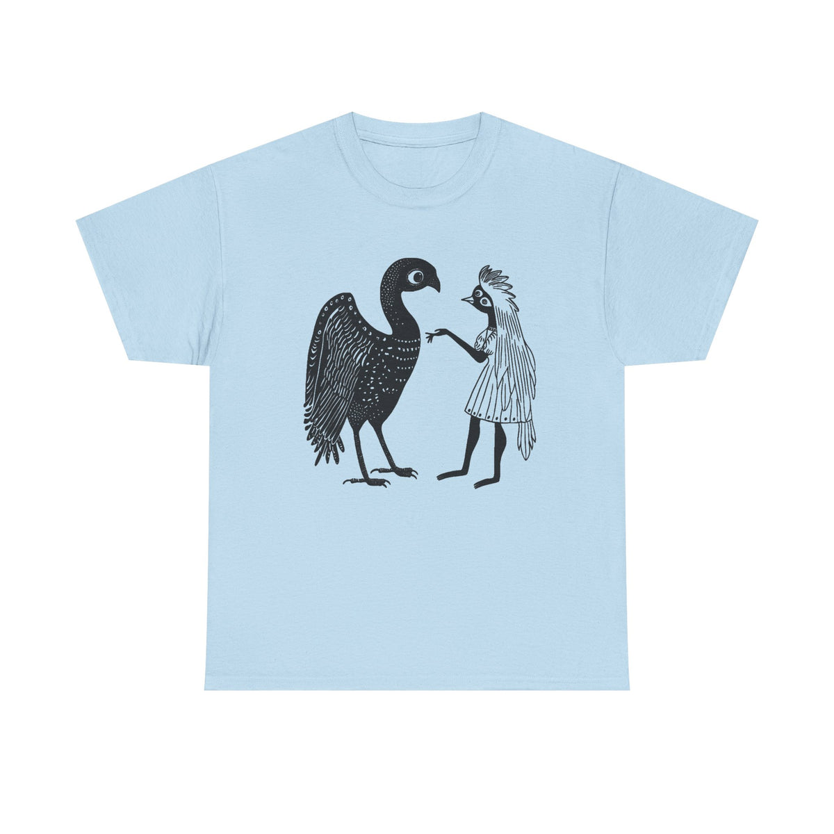 Graphic Unisex T-Shirt, Unique gift for Her, for him, Funny hipster, animal drawing, weird, unique, Cat Bird