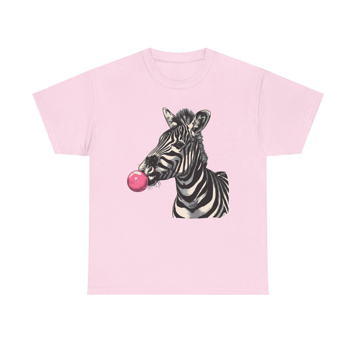 Zebra Bubblegum T-Shirt, Animal Graphic Tee, Unique Design Shirt, Trendy Tshirt, Funny Zebra Shirt, Cute Animal Tee, Zebra Lover Gift
