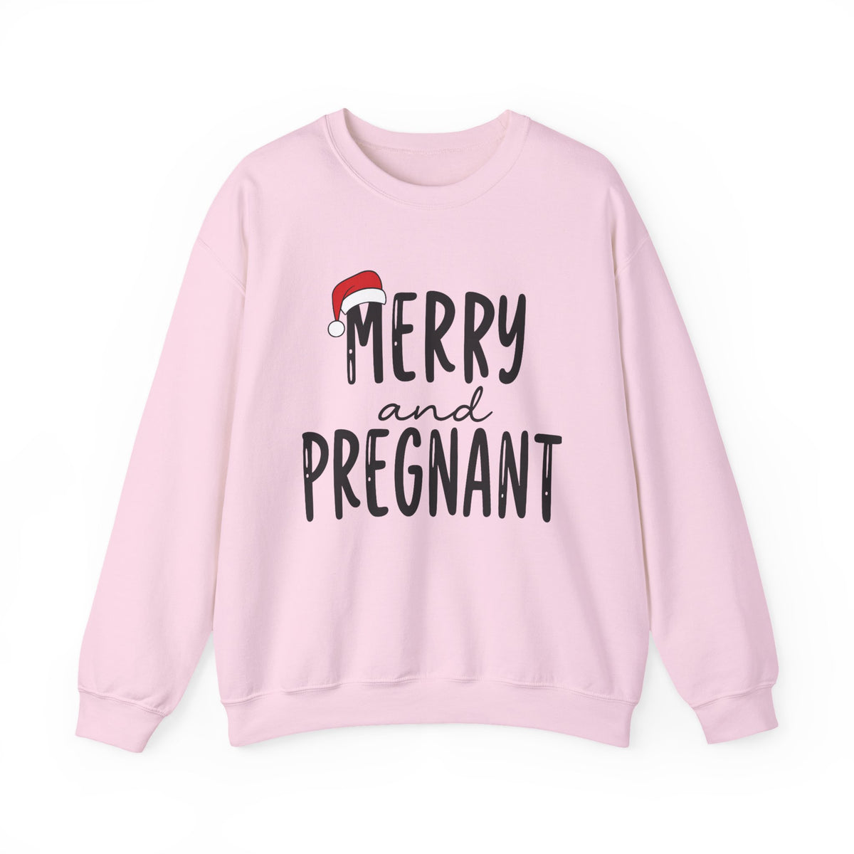 Merry and Pregnant, Pregnancy Announcement Christmas Sweatshirt, Pregnant Sweatshirt or Hoodie, Oversized Merry Christmas Crewneck