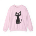 Cute Black Cat Sweatshirt Cozy Whimsical Graphic Sweater Stylish Wear For Adorable Cat Lovers Gift For Cat Mom and Cat Dad Pullover