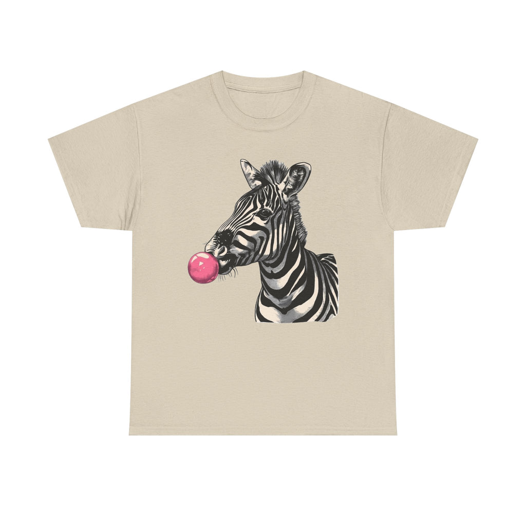 Zebra Bubblegum T-Shirt, Animal Graphic Tee, Unique Design Shirt, Trendy Tshirt, Funny Zebra Shirt, Cute Animal Tee, Zebra Lover Gift