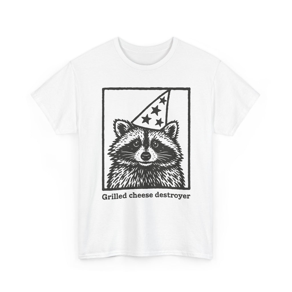 Vintage Raccoon Shirt, Funny Grilled Cheese Destroyer Tee for Men Women, Party Animal T-shirt, Silly Graphic T-shirt, Gift for Her Him