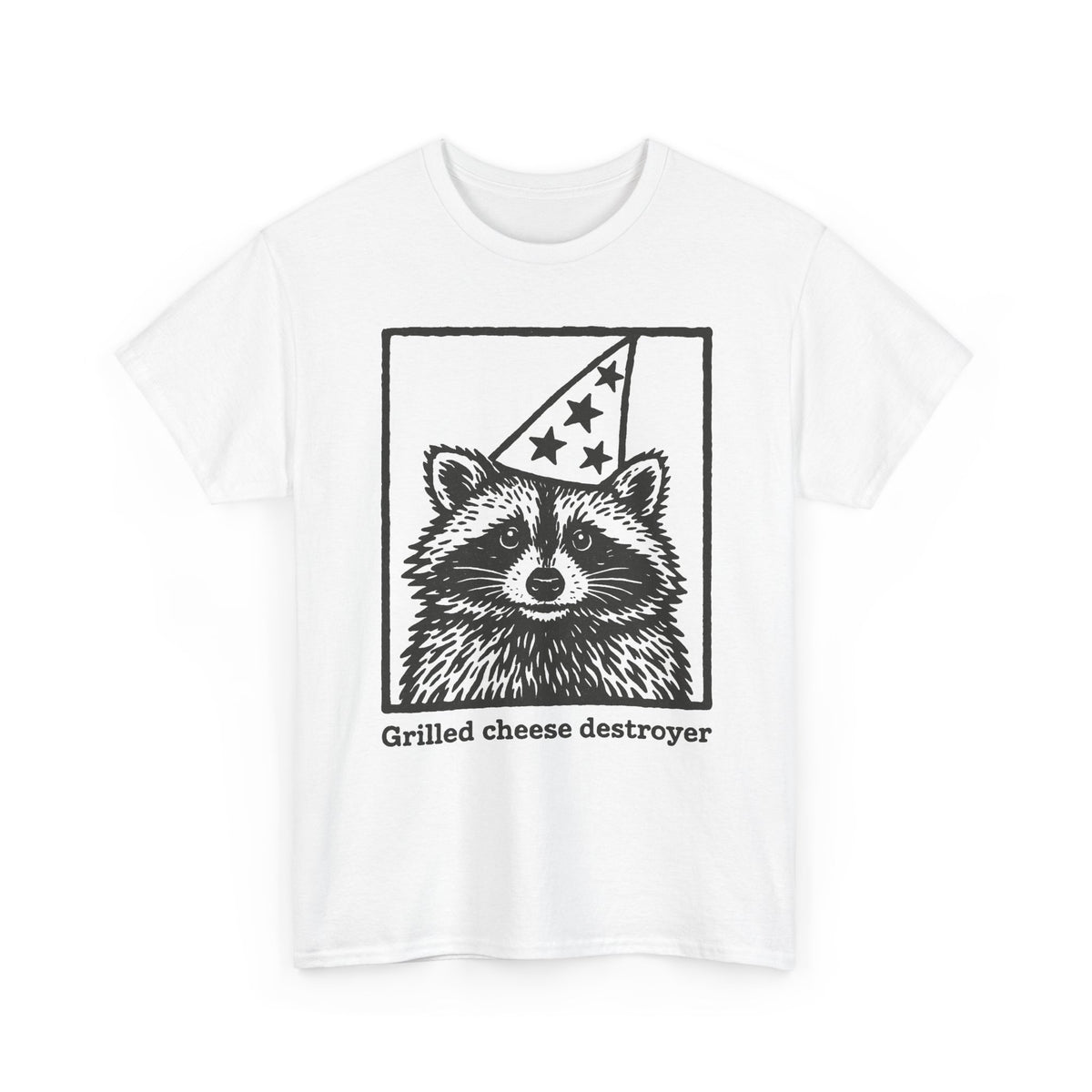 Vintage Raccoon Shirt, Funny Grilled Cheese Destroyer Tee for Men Women, Party Animal T-shirt, Silly Graphic T-shirt, Gift for Her Him
