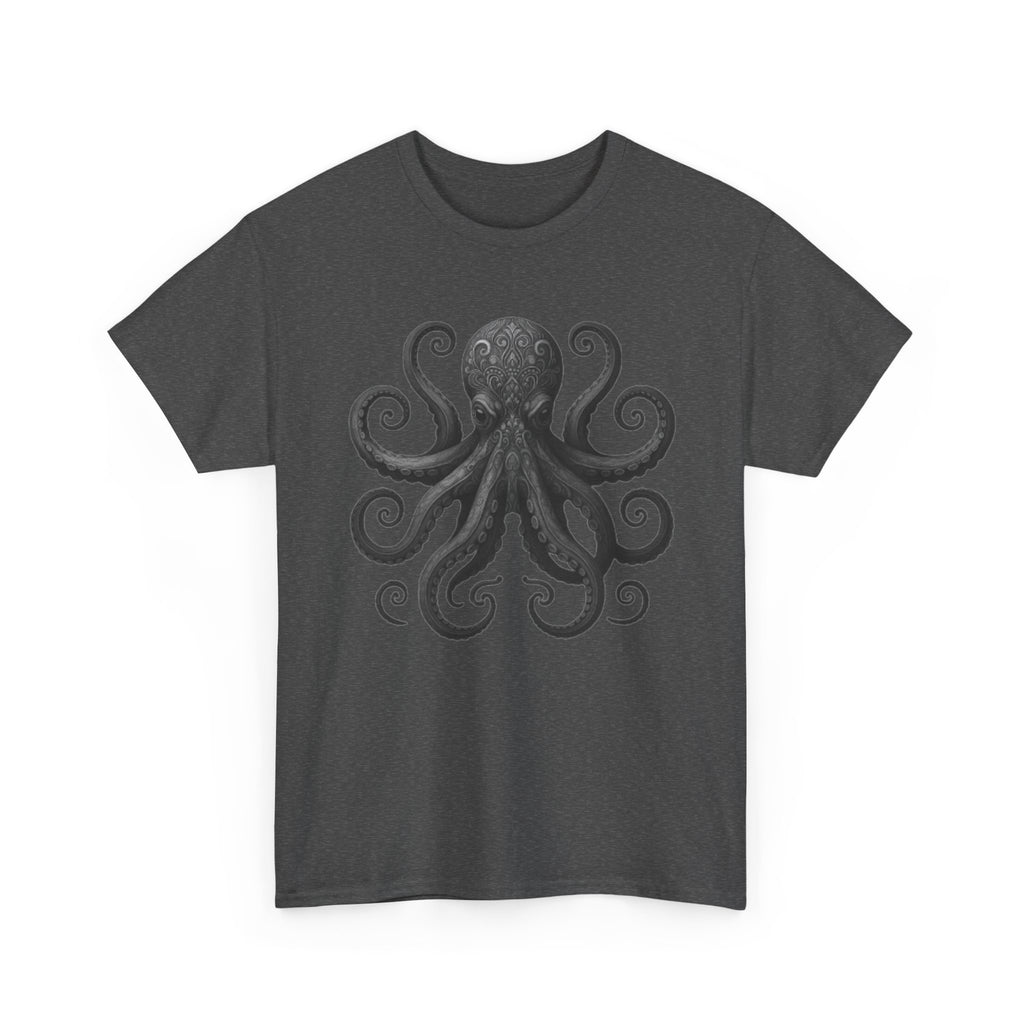 Octopus Graphic Tee - Intricate Sea Creature Design, Urban Style - Men's T-Shirt, High-Quality Print, Casual Wear by HarborIslandDecor