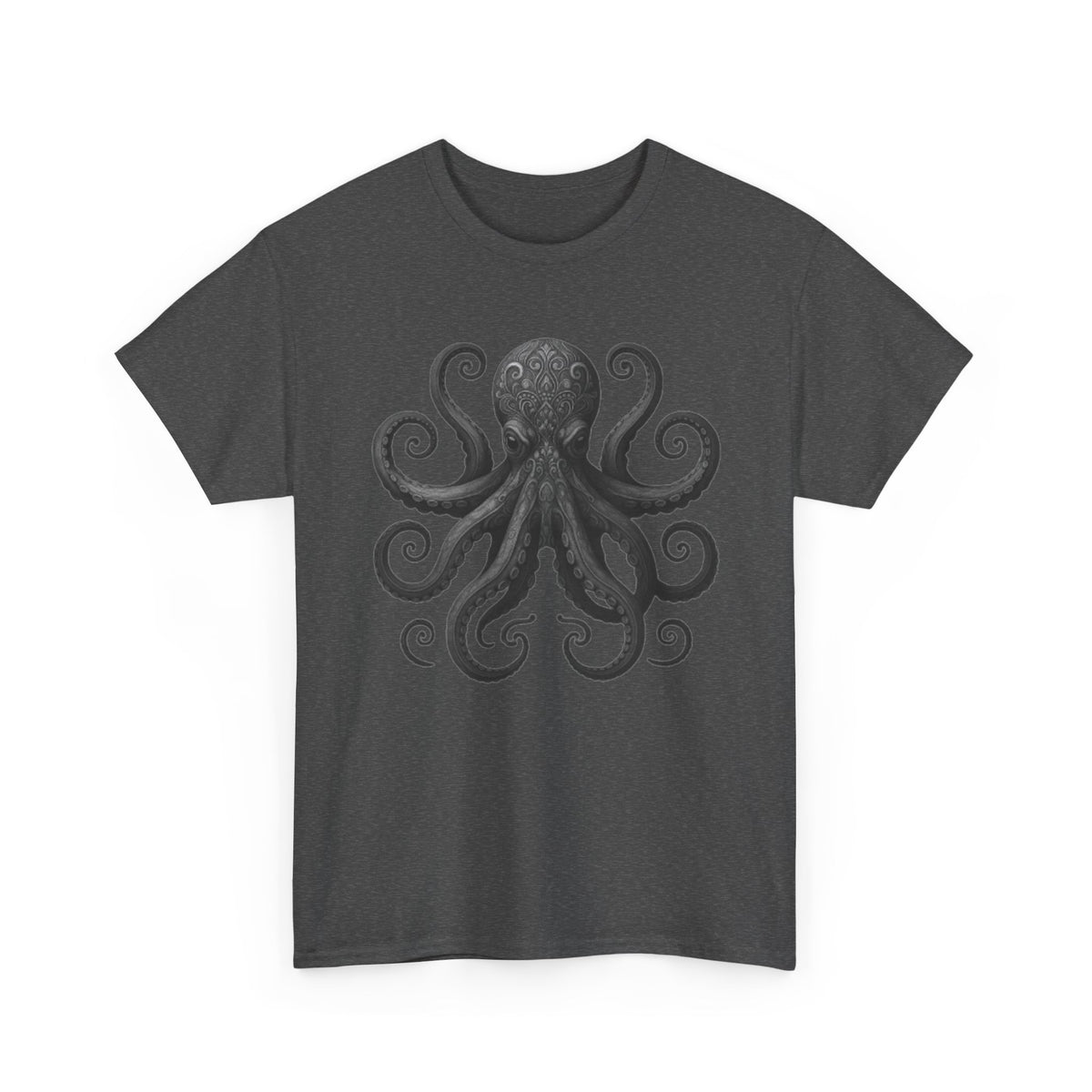 Octopus Graphic Tee - Intricate Sea Creature Design, Urban Style - Men's T-Shirt, High-Quality Print, Casual Wear by HarborIslandDecor