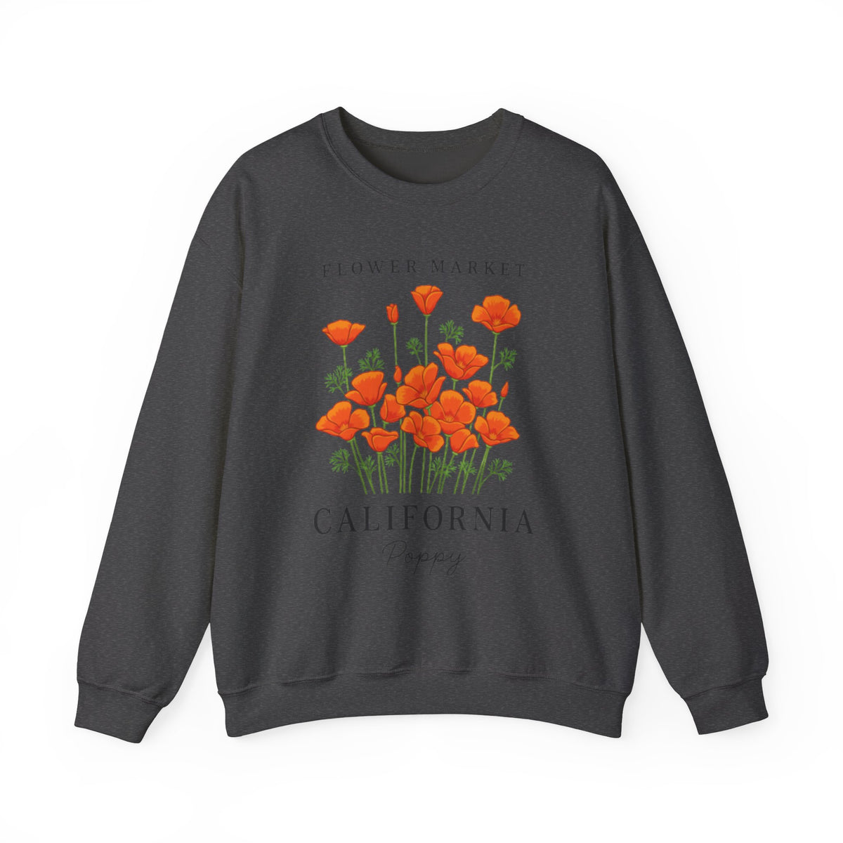 California Poppy Sweatshirt, Superbloom California Poppy Wildflowers, Retro Flowers Sweatshirt, California Sweatshirt, California Poppy
