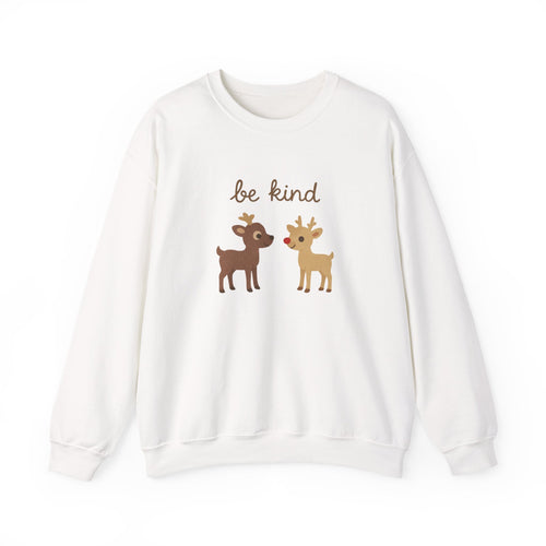 Adorable Be Kind Reindeer Rudolph Christmas Sweatshirt