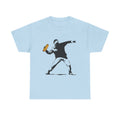 Banksy Inspired Sandwich Thrower Tee ,Turn the Volume Up Shirt ,Funny Food Parody Design ,Modern Minimalist Streetwear Style, Comfort Colors