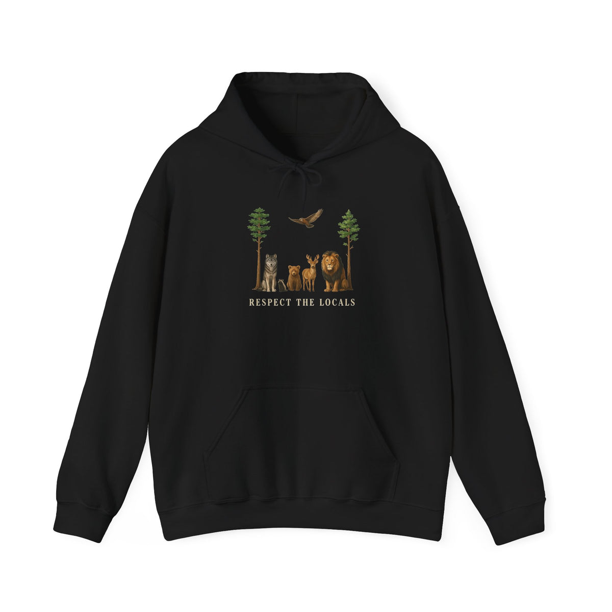 Respect Forest Animal Woodland Creatures Forestcore Hooded Sweatshirt Granola Girl Shirt Cottagecore Hoodie Owl Fox Bear Deer Hawk Locals