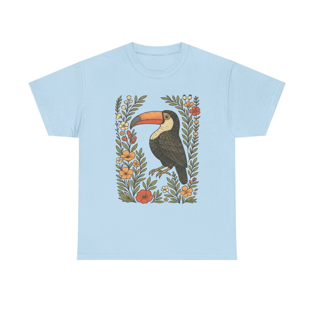 Cute Flower Toucan Shirt, Toucan Bird T-shirt, Toucan Lover Tee, Floral Exotic Bird Gift, Toucan Graphic Tees
