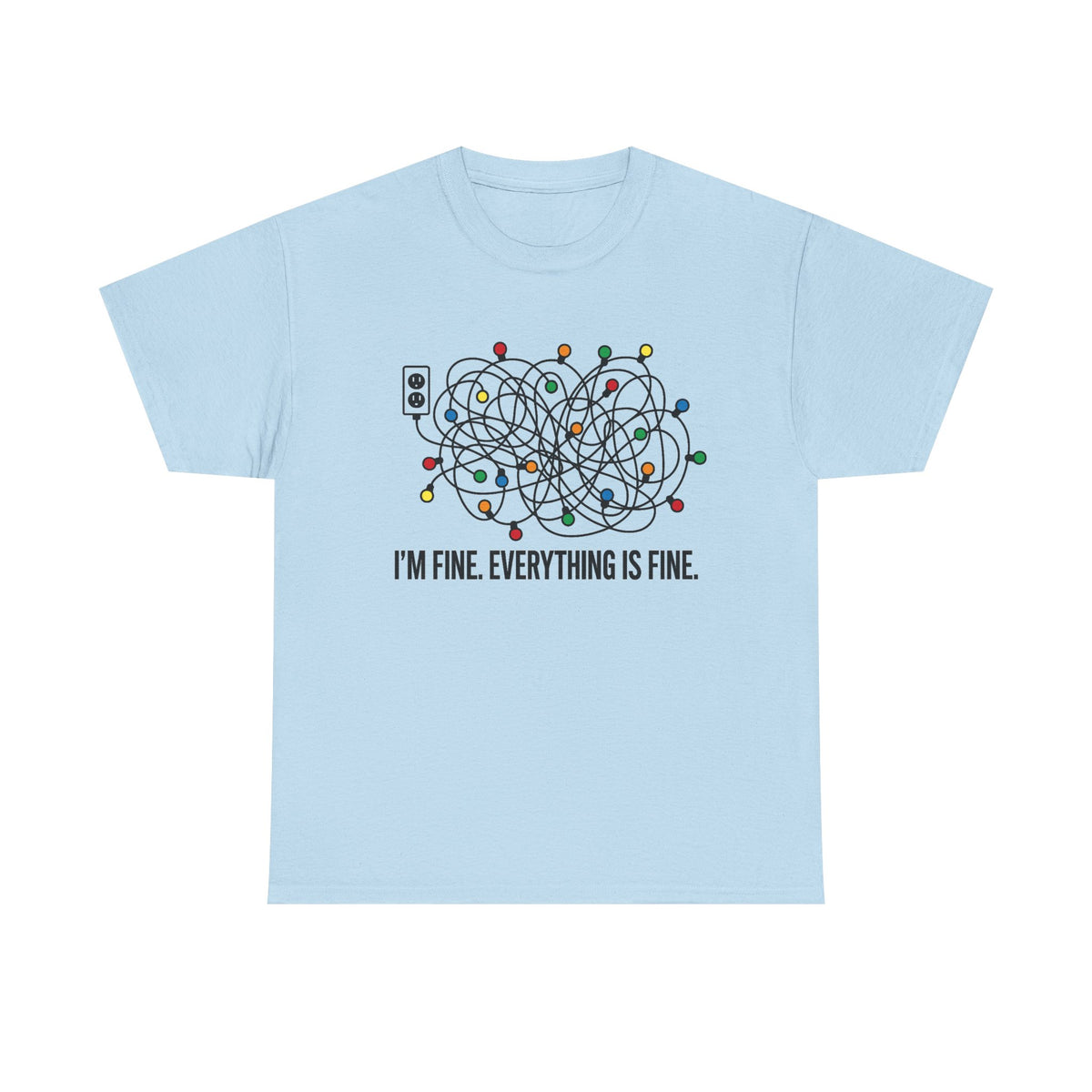 I'm Fine Everything Is Fine Shirt Gift For Introverts, Anxiety Shirt Gift For Christmas, Christmas Light Apparel, Mental Health Sweatshirt