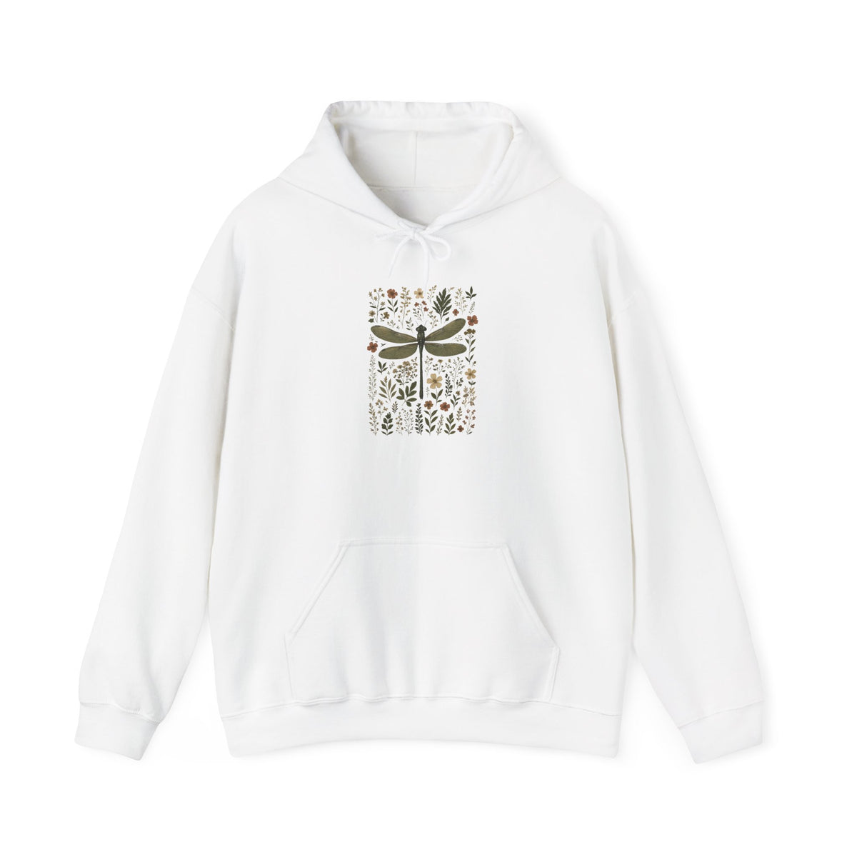 Dragonfly Floral Zip Hoodie, Goblincore Cottagecore-Full Zip Up Hooded Sweatshirt, Fairycore Gifts,Dragon Fly Shirt,Garden Fairy Floralshirt