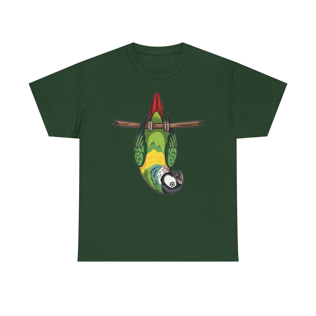 Parrot Shirt, Funny Upside Down Macaw Tee, Tropical Bird Graphic T-Shirt, Colorful Bird Watcher Gift for Animal Lover, Exotic Bird Apparel