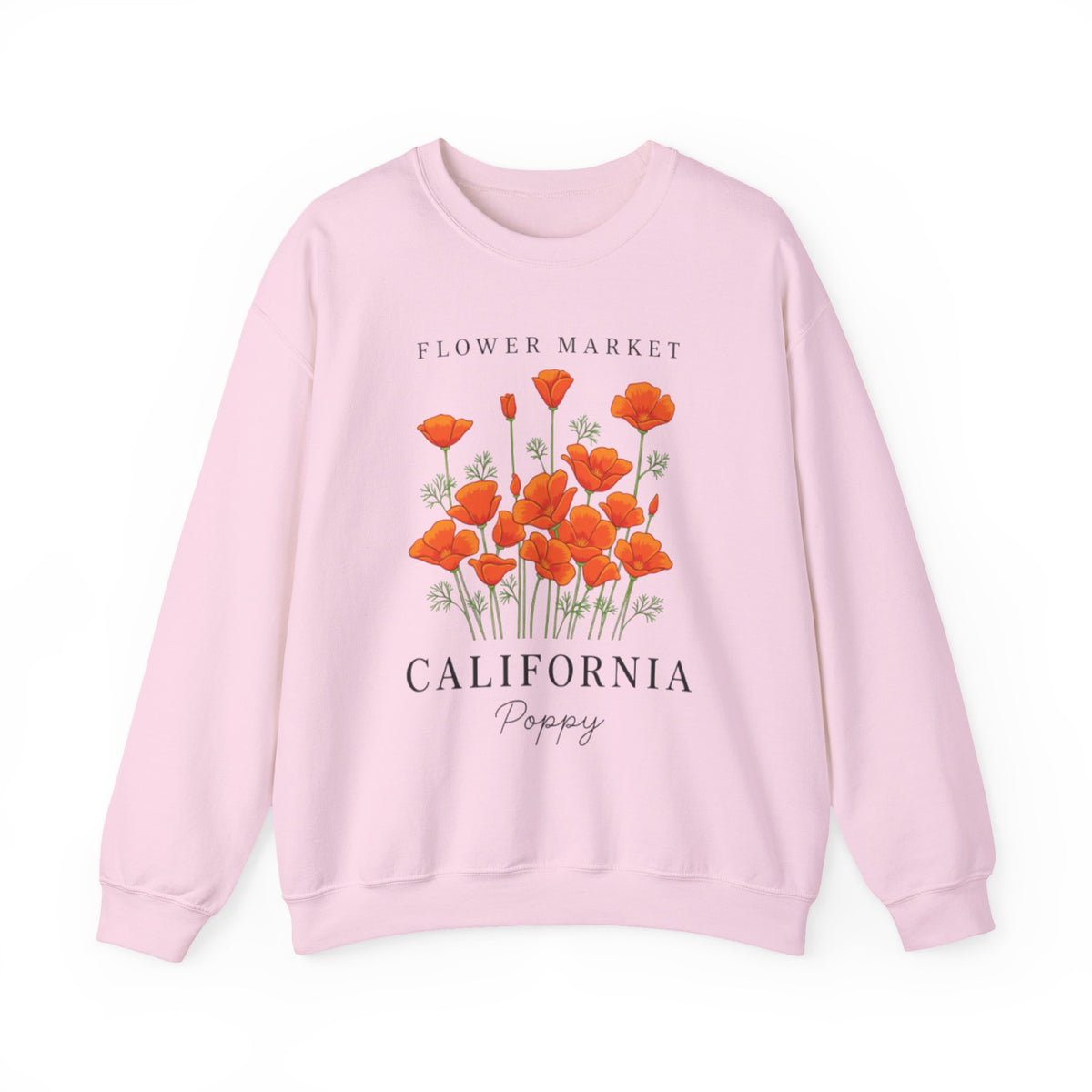 California Poppy Sweatshirt, Superbloom California Poppy Wildflowers, Retro Flowers Sweatshirt, California Sweatshirt, California Poppy