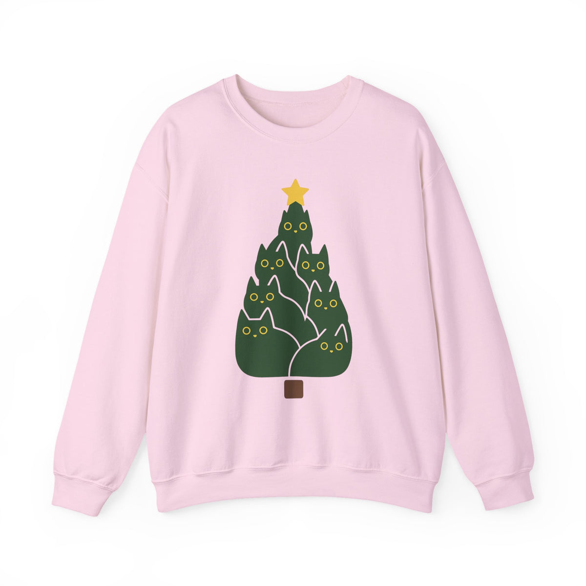 Cat Christmas Tree Sweatshirt, Cat Lover Gift, Oversize, Womens, Mens