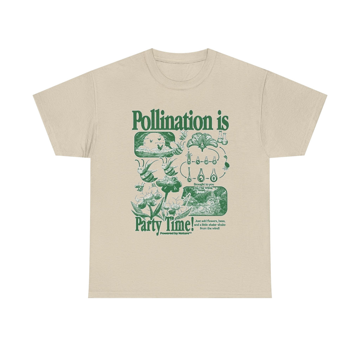 Bee Pollination Vintage T-Shirt, Retro Insect Flower Graphic Tee, 90s Botanical Science Nature Shirt, Wildflower Garden Biology Plant Gift