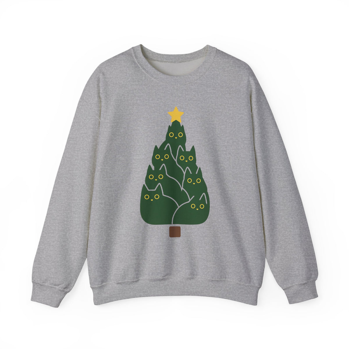 Cat Christmas Tree Sweatshirt, Cat Lover Gift, Oversize, Womens, Mens