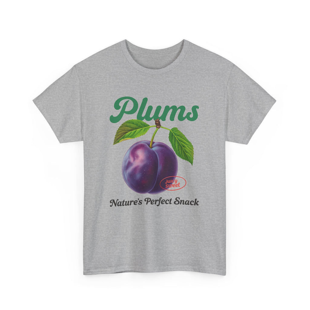 Plums Retro Graphic T Shirt, Vintage 90s Sweet Fruits Shirt, Vintage Label Commercial Tee, Cute Unisex Adult Graphic T Shirt, Cool Gift
