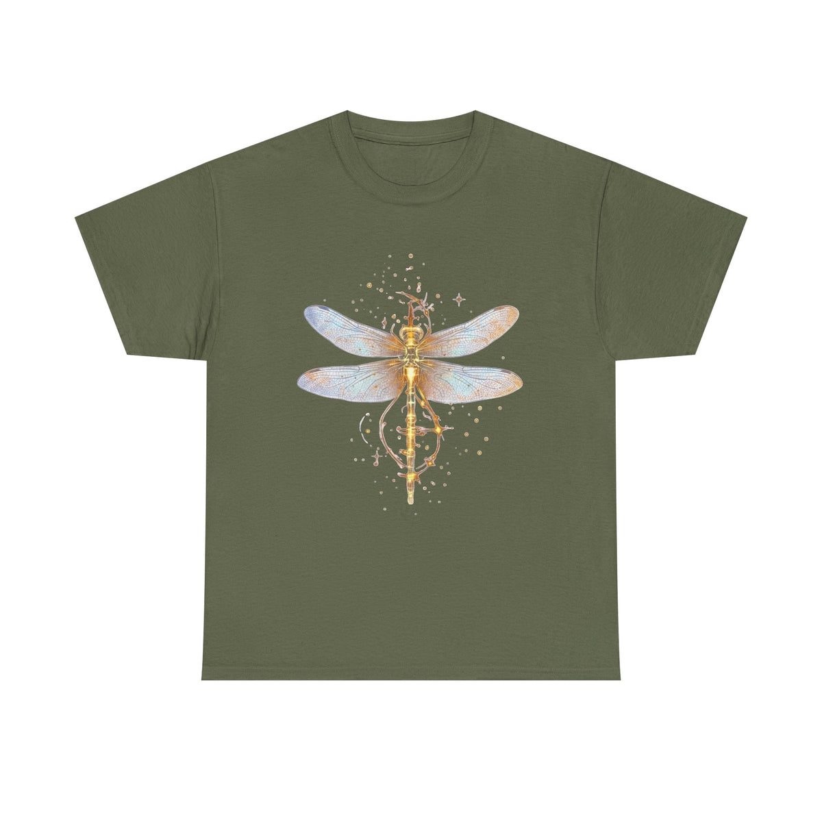 Bright Golden Dragonfly  Shirt, Cute Women T-shirt, Cute Dragonfly  Tee, Cute Women Gift, Boho Girly Gift