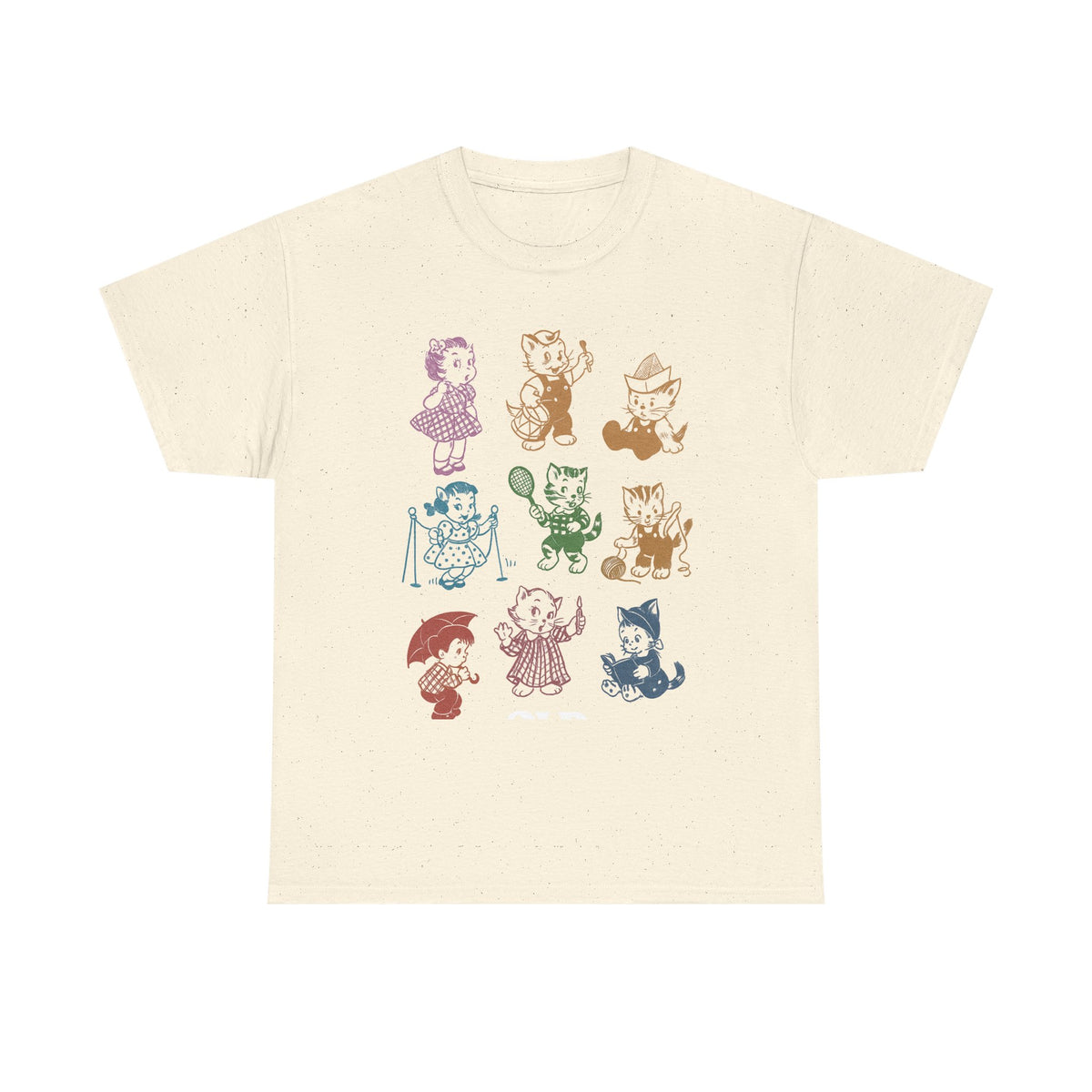 Cat 90s Tattoo Vintage T-shirt, Retro Kitten Cute Shirt, Cat Lovers Gift, Cats Playing Unisex Relaxed Adult Graphic Tee, Funny Weird T-shirt