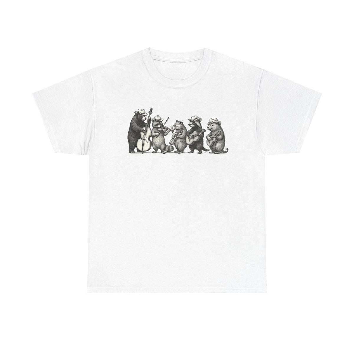 Animal Band Shirt, Funny Forest Animals Playing Instruments Shirt, Vintage Music Lover Gift, Cute Animal Graphic T-Shirt