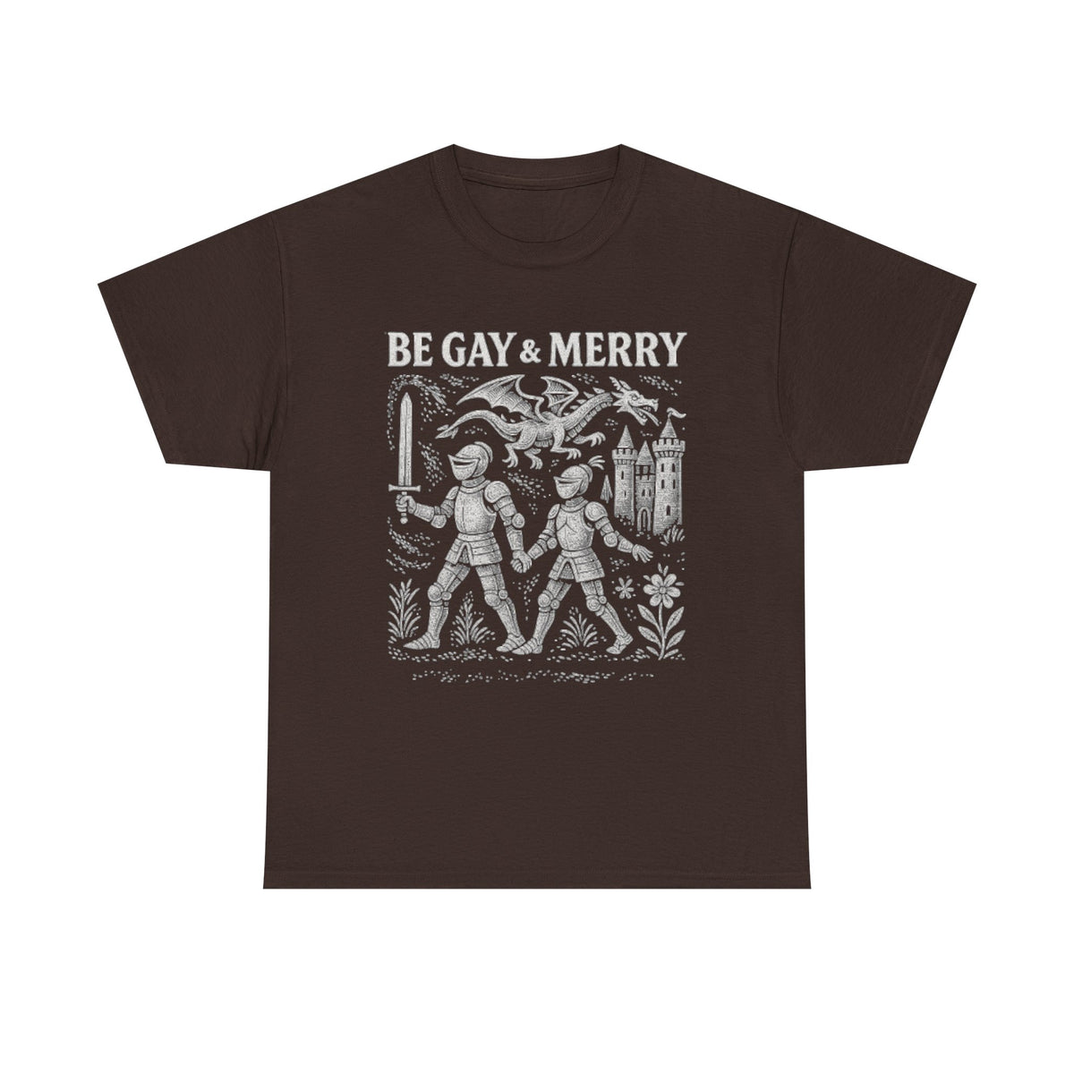 Be Gay & Merry Medieval Shirt, Fantasy lgbt Shirt, Gay Pride Castle Dragon Shirt, Funny Comfort Colors® Unisex Tshirt, Lgbtq Support