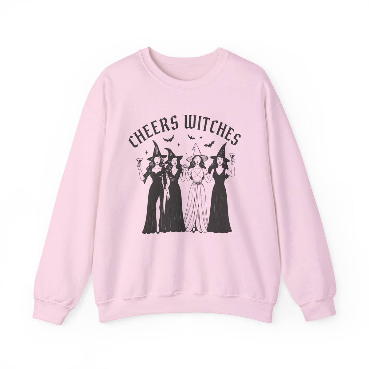 Cheers Witches Crewneck Sweatshirt: Retro Halloween Cocktails, Ghouls Night Out