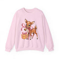 Retro Reindeer Pink Christmas Sweatshirt Gift for Her Retro Reindeer Christmas Sweater Baby Deer Crewneck